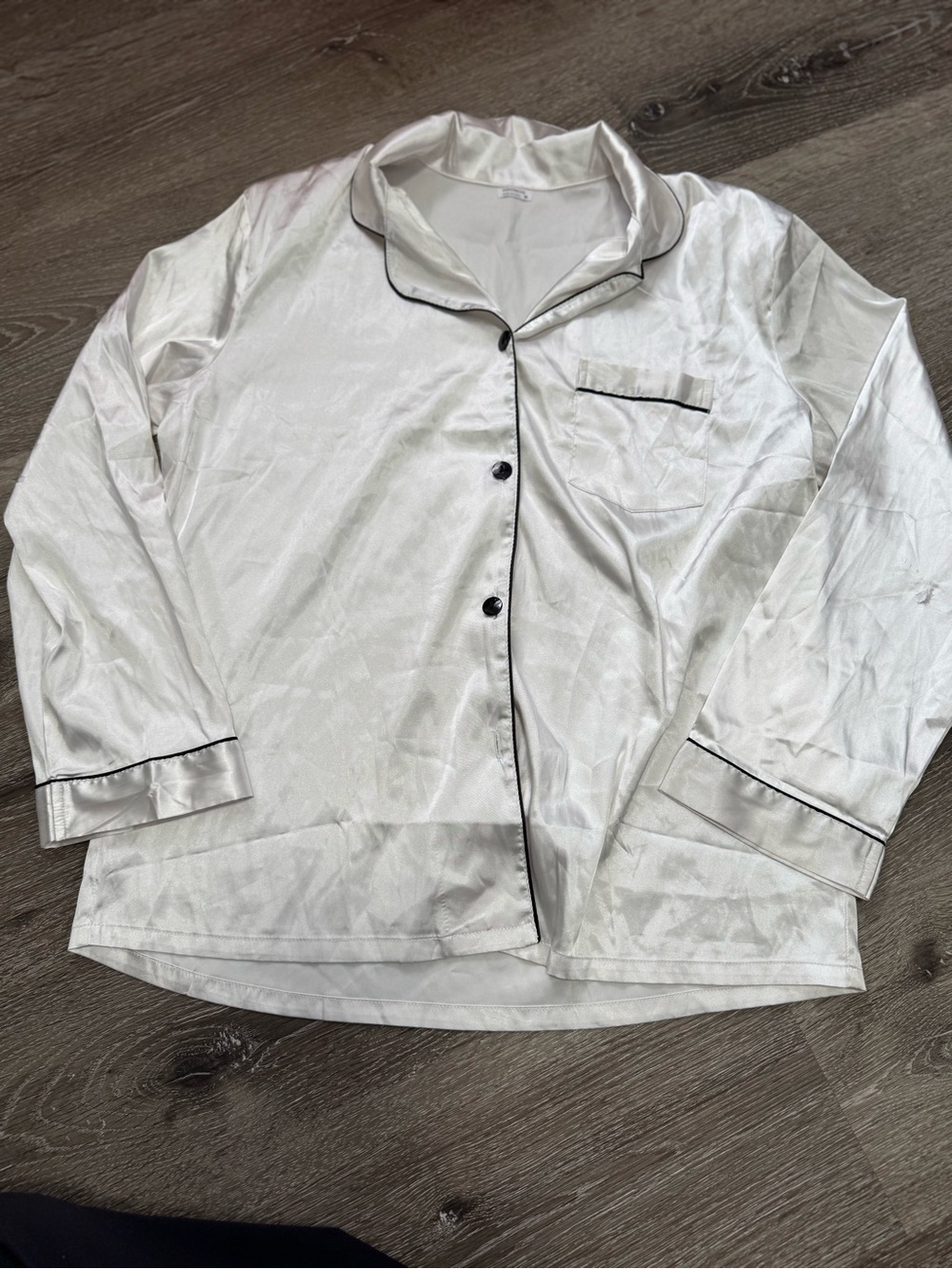 White silk pj long sleeve